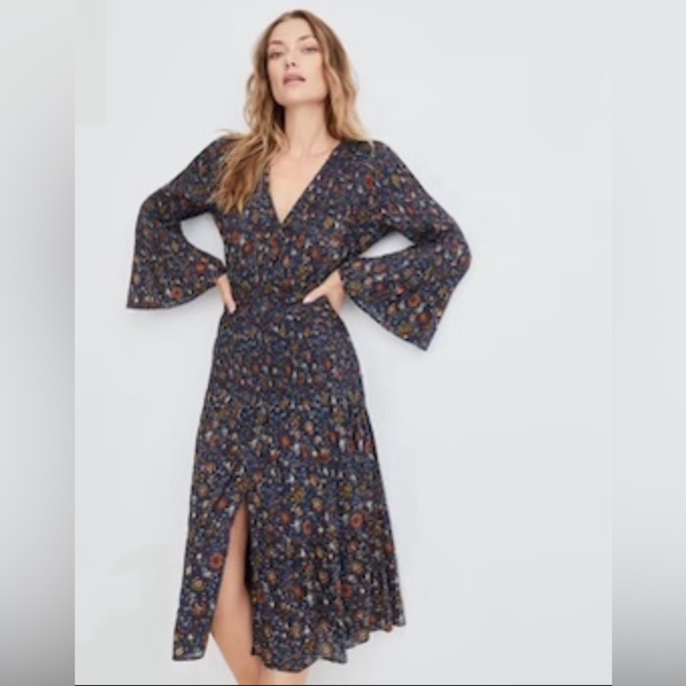 Veronica Beard Shireen Vine- Floral Dress, size 6, ink multi, with tags: $250